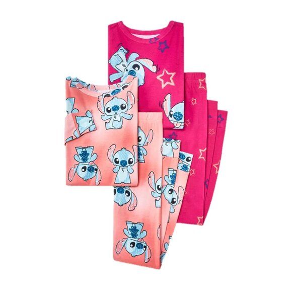 Girls' Lilo & Stitch Snug Fit 4pc Pajama Set - Pink (XS), Mix & Match, NWT - Picture 1 of 4